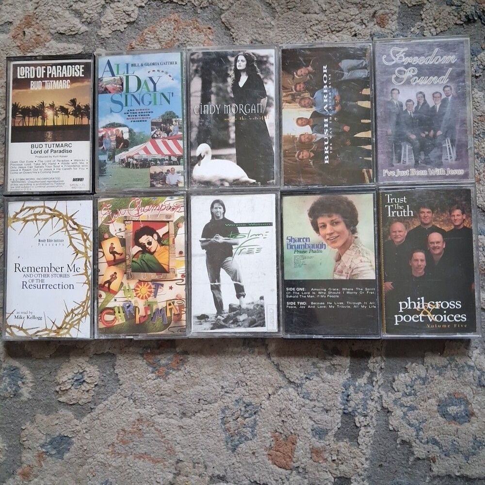 10 Christian Gospel Cassettes Gaither Wayne Watson Cindy Morgan Religious Lot